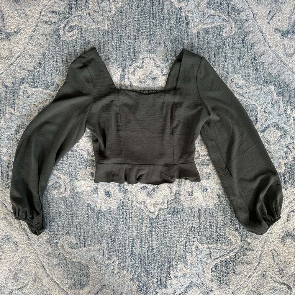 NWOT - Altar'd State Green Peplum Top